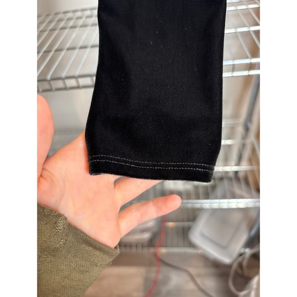 Abercrombie & Fitch Womens Y2K Black Velvet Long Sleeve‎ Crop Top Sz M Holiday - Picture 9 of 11